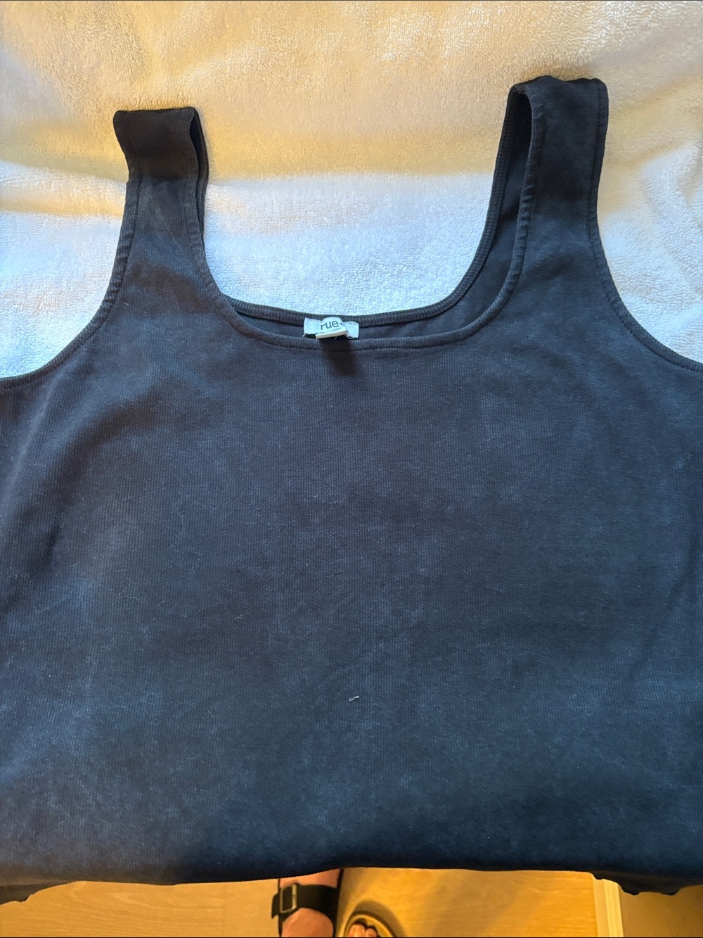 rue.+ Washed Black Scoop Tank Top